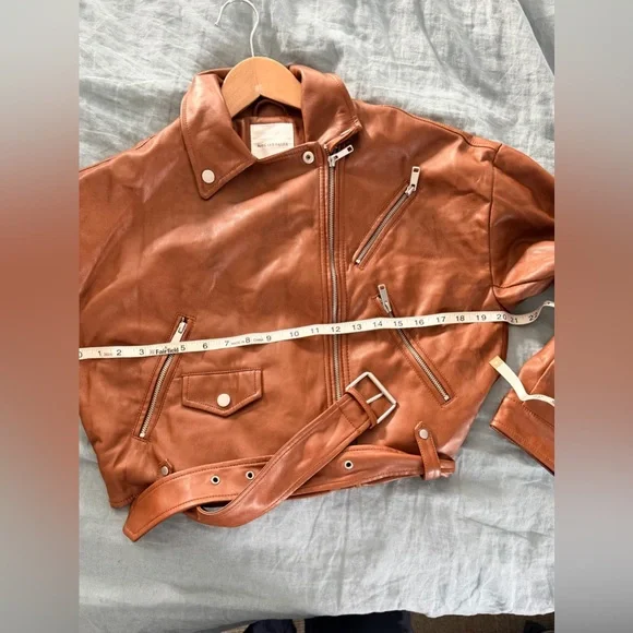 Avec Les Filles Brown Leather Cropped Jacket SEE NOTES - Picture 13 of 13